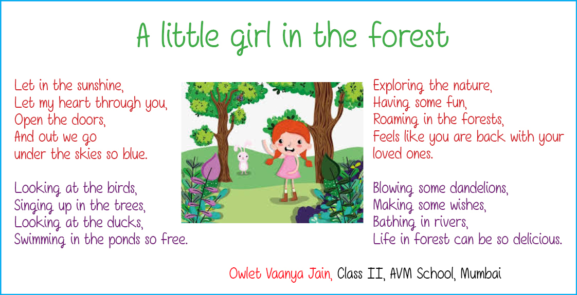 A little girl in the forest