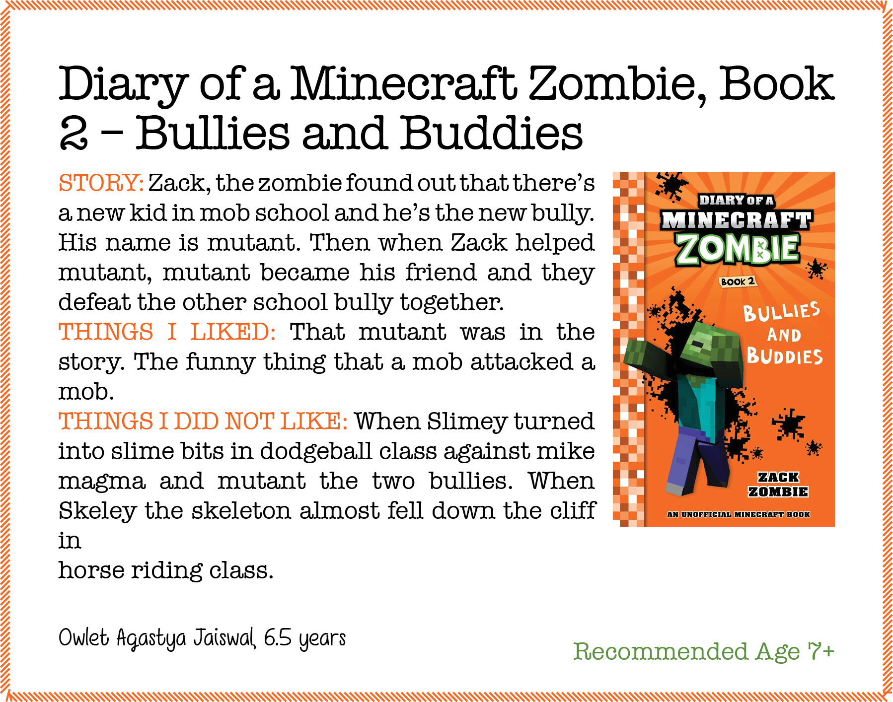 Diary of a Minecraft Zombie, Book 2 – Bullies and Buddies
