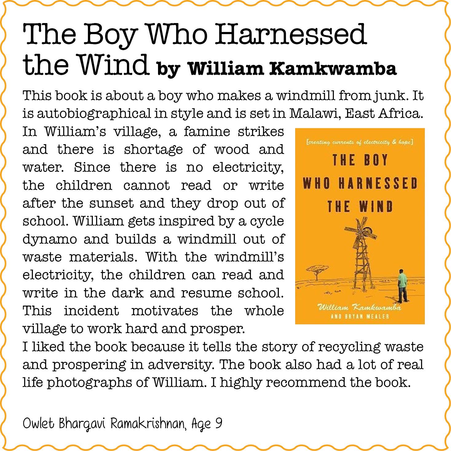 The Boy Who Harnessed  the Wind